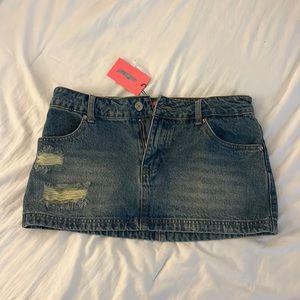 edikted denim mini skirt